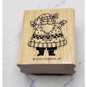 Stampin' Up! Holiday Santa Christmas Wood Mounted Rubber Stamp